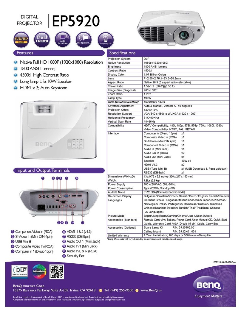 BenQ EP5920 Specifications