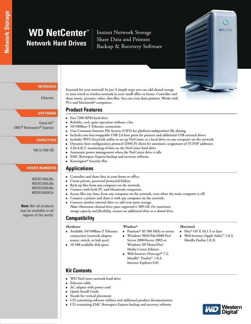 Western Digital WDXE1600JBN - NetCenter NAS Server Installation instructions