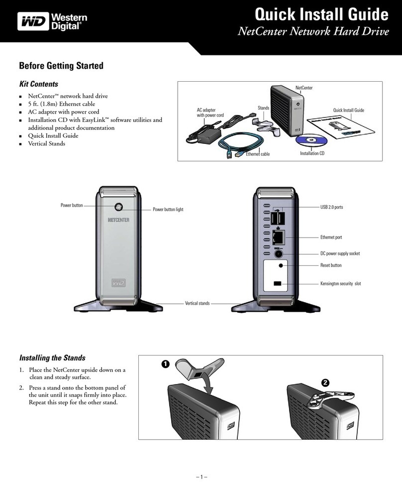Western Digital WDXE1600JBN - NetCenter NAS Server Quick install guide