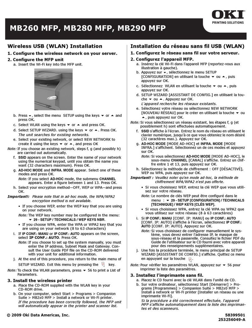 Oki MB260 MFP Wireless USB Installation