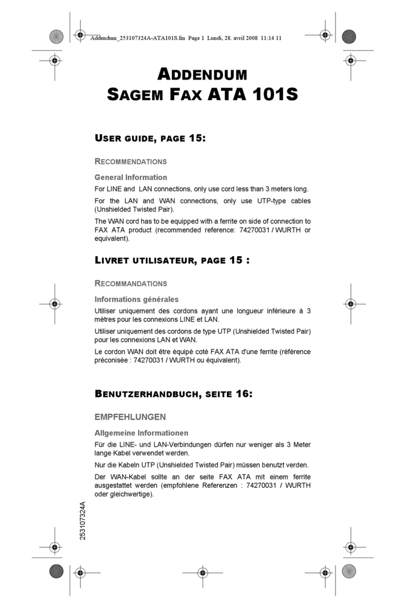 Sagem 3100MFPX - Phaser B/W Laser user guide