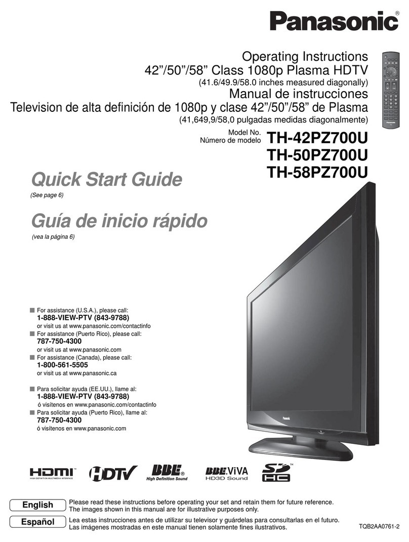 Panasonic 50PZ700U - 50" Plasma TV User manual