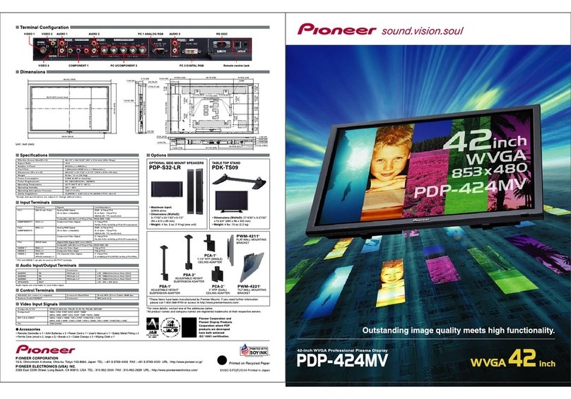 Pioneer PDP 424MV User manual