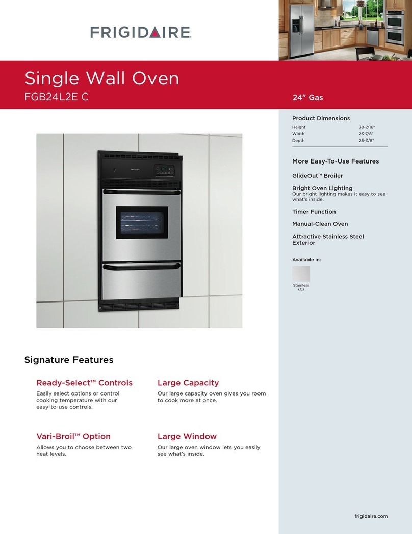 Frigidaire FGB24L2EC - 24" Gas Wall Oven Product specifications