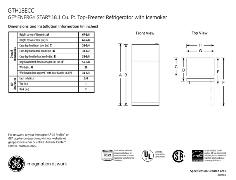 GE ENERGY STAR GTH18ECCWW Manual