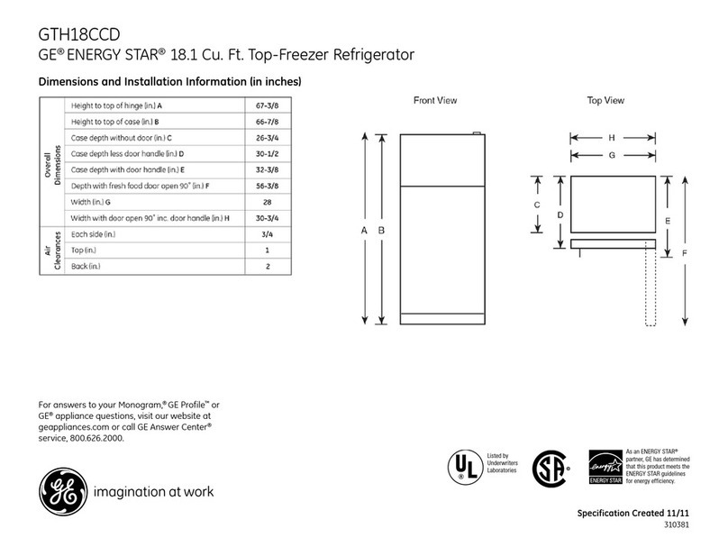 GE ENERGY STAR GTH18CCDBB Manual