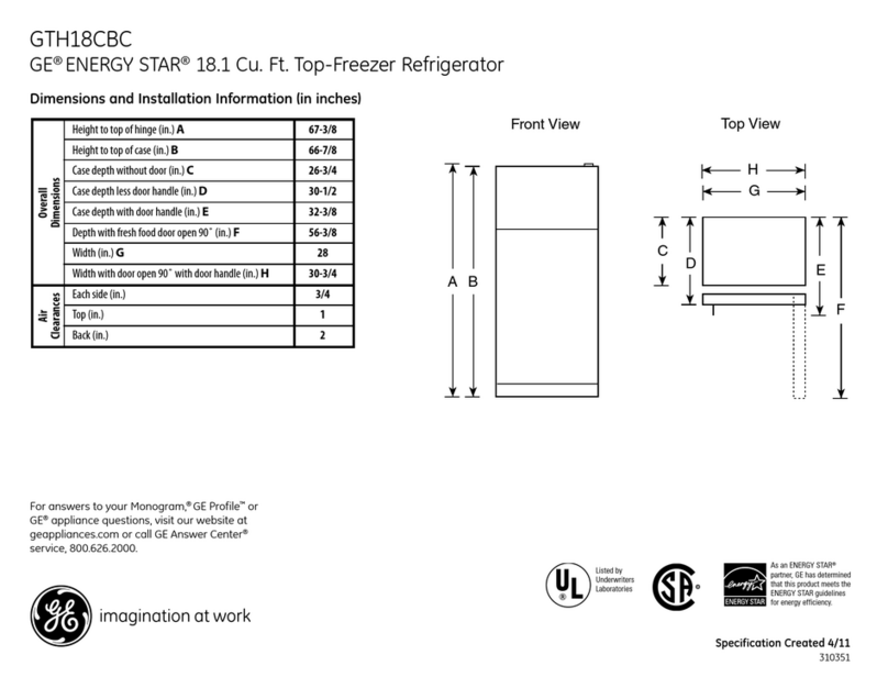 GE GTH18CBCRCC Manual