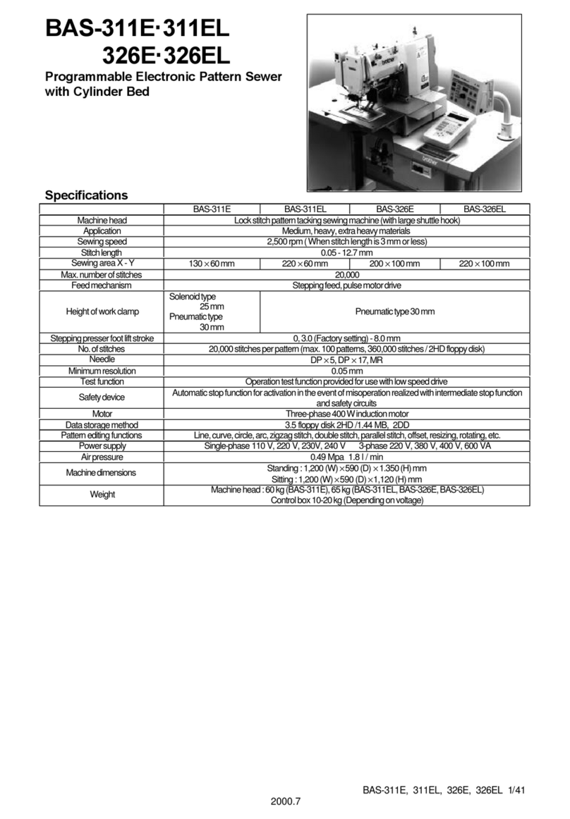 Brother BAS-311E Specifications
