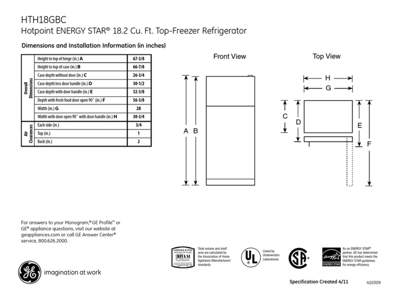 Hotpoint HTH18GBCCC Dimensions and installation information