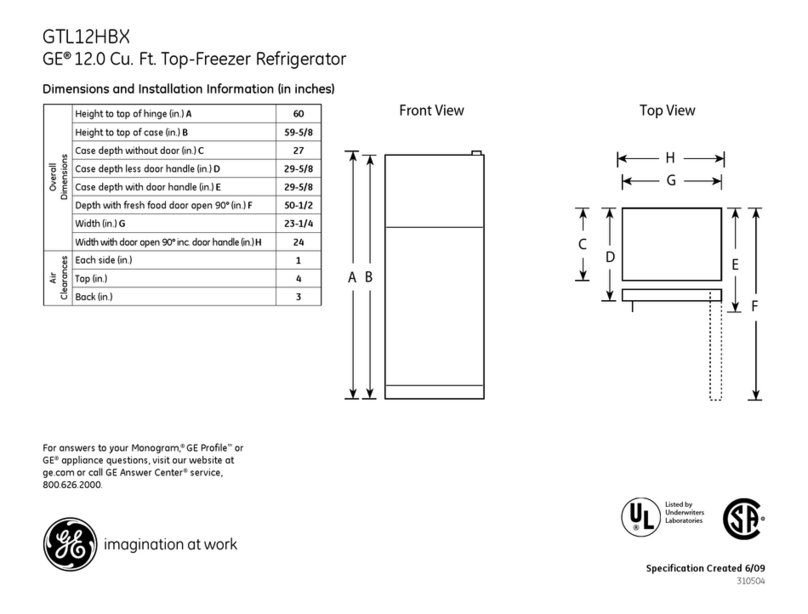 GE GTL12HBXRBS Manual