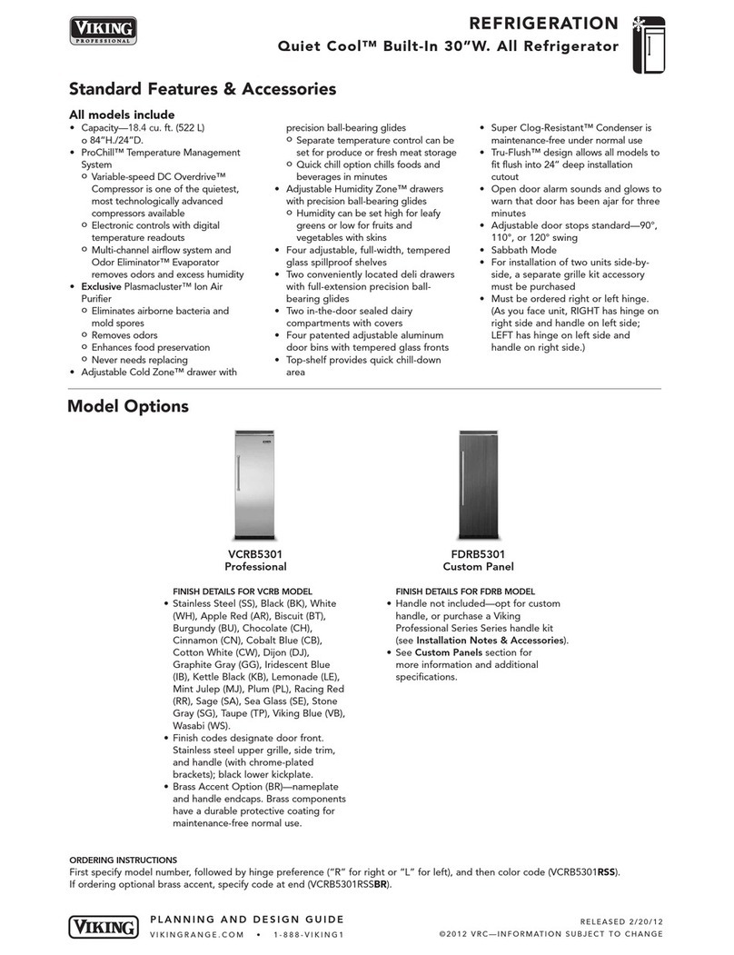 Viking FDRB5301R Specification sheet