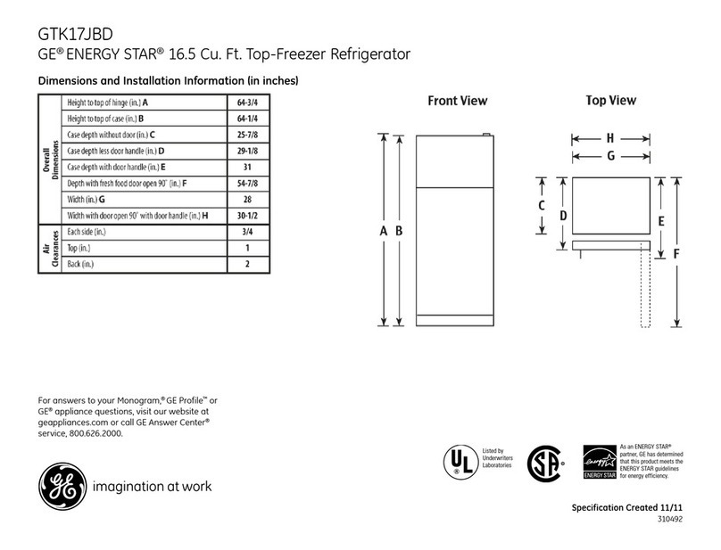 GE GTK17JBDBS Manual