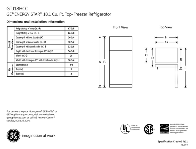 GE ENERGY STAR GTJ18HCCSA Manual
