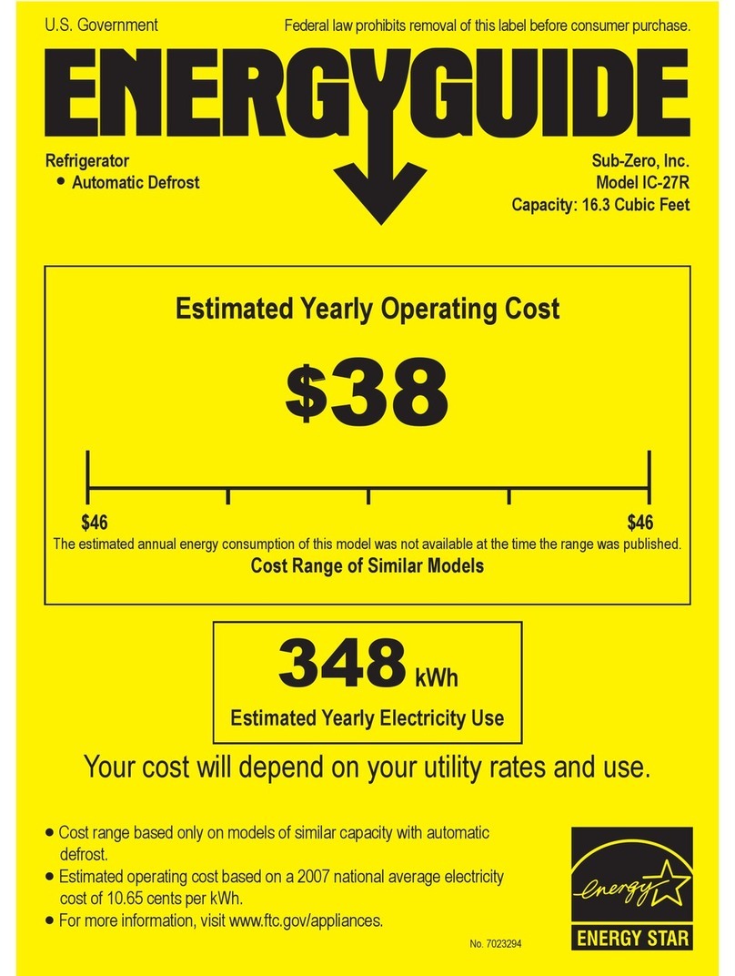 Sub-Zero IC-27R Energy guide