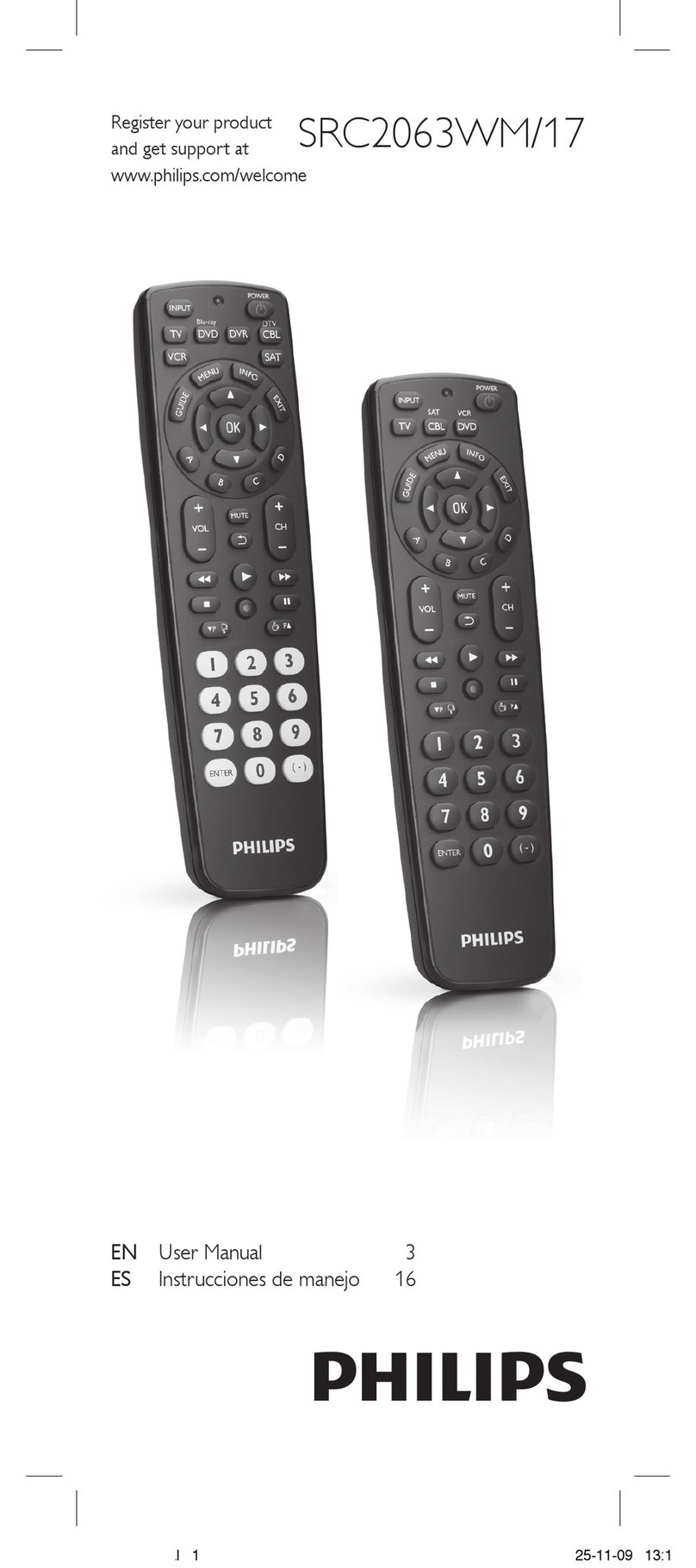 Philips Perfect replacement SRC2063WM User manual Philips Perfect replacement SRC2063WM User manual
