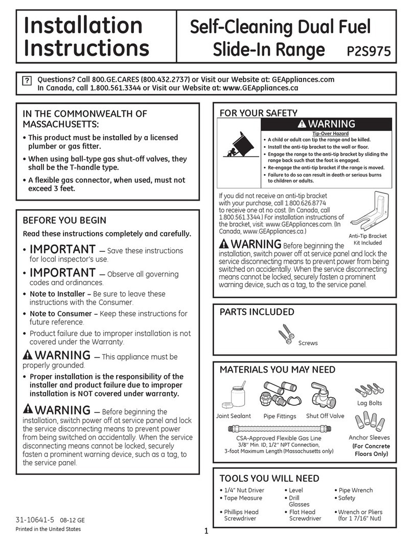 GE Profile P2S975DEP User manual