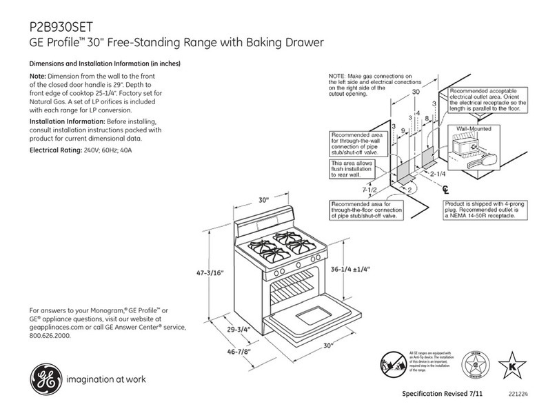 GE Profile P2B930SETSS Manual