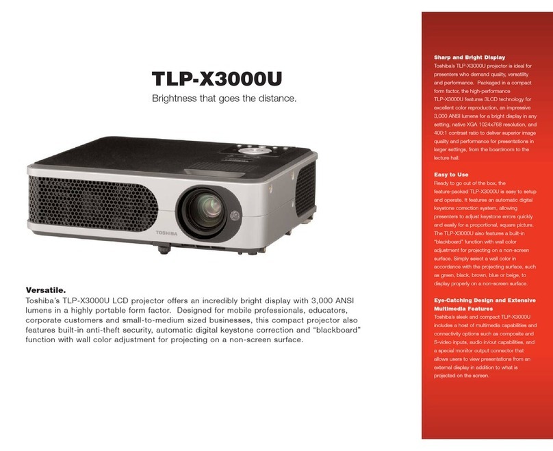Toshiba TLP-X3000U Installation instructions Toshiba TLP-X3000U Installation instructions