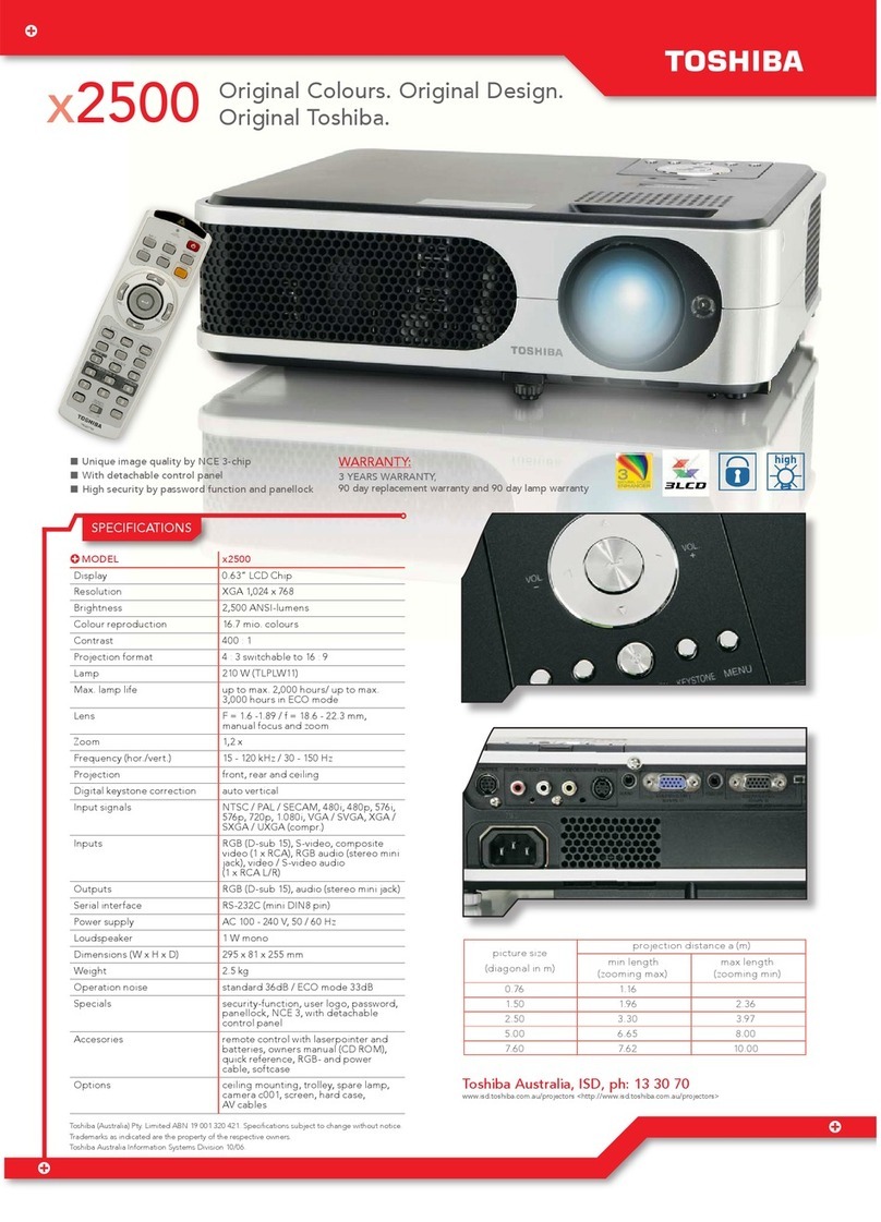 Toshiba TLP X2500 User manual