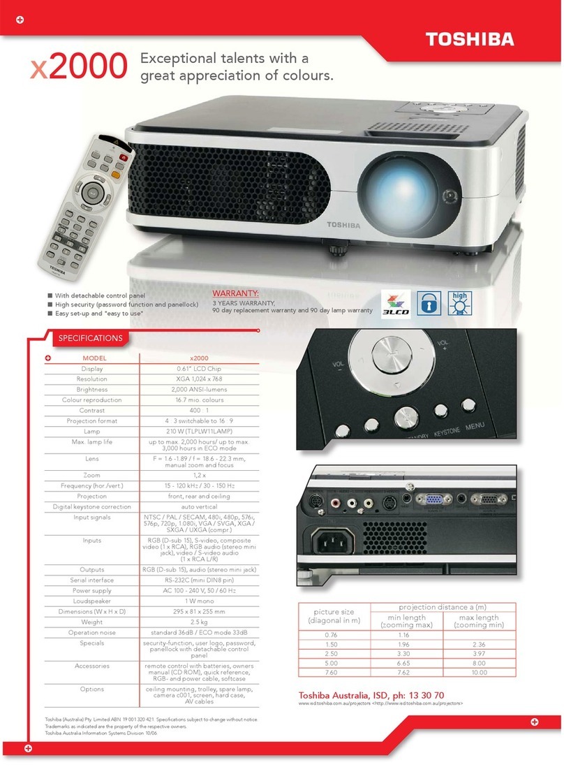 Toshiba TLP TLP-X2000 User manual