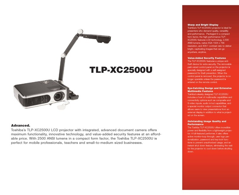 Toshiba TLP-XC2500U Installation instructions Toshiba TLP-XC2500U Installation instructions