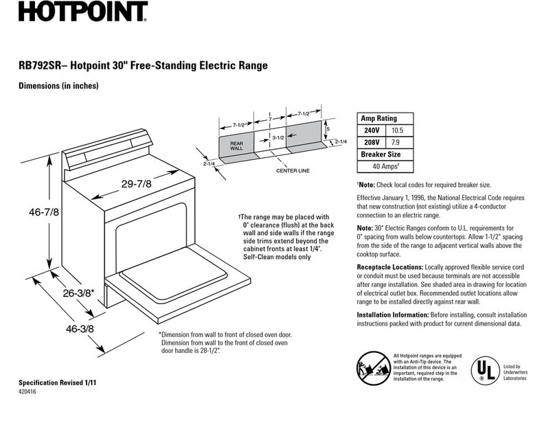 Hotpoint RB792SRSA User instructions Hotpoint RB792SRSA User instructions