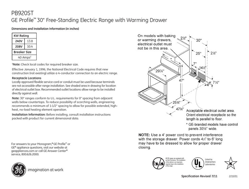 GE Profile PB920STSS Manual