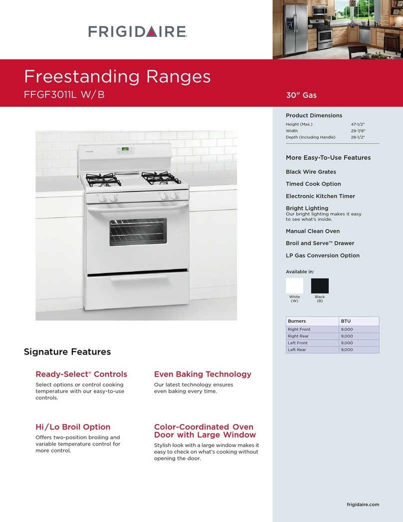 Frigidaire FFGF3011LB Installation instructions