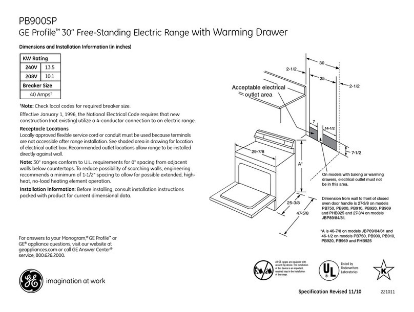 GE Profile PB900SPSS Manual