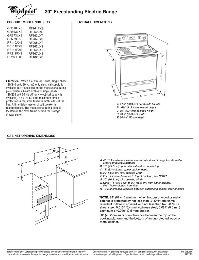 Whirlpool RF265LXTQ User guide