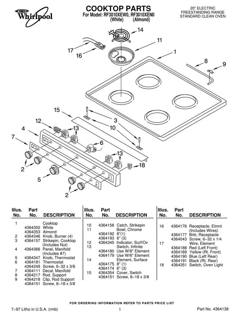 Whirlpool RF3010XEW parts list