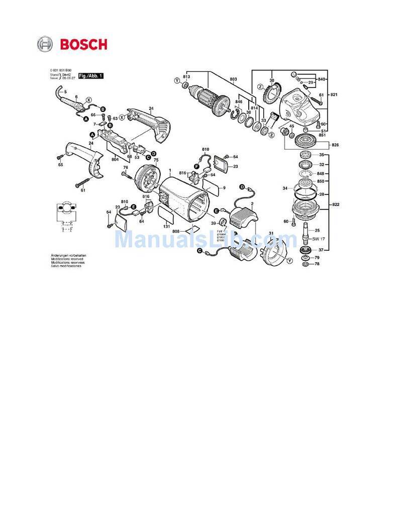 Bosch 1873-8 - 7 Large Angle Grinder parts list
