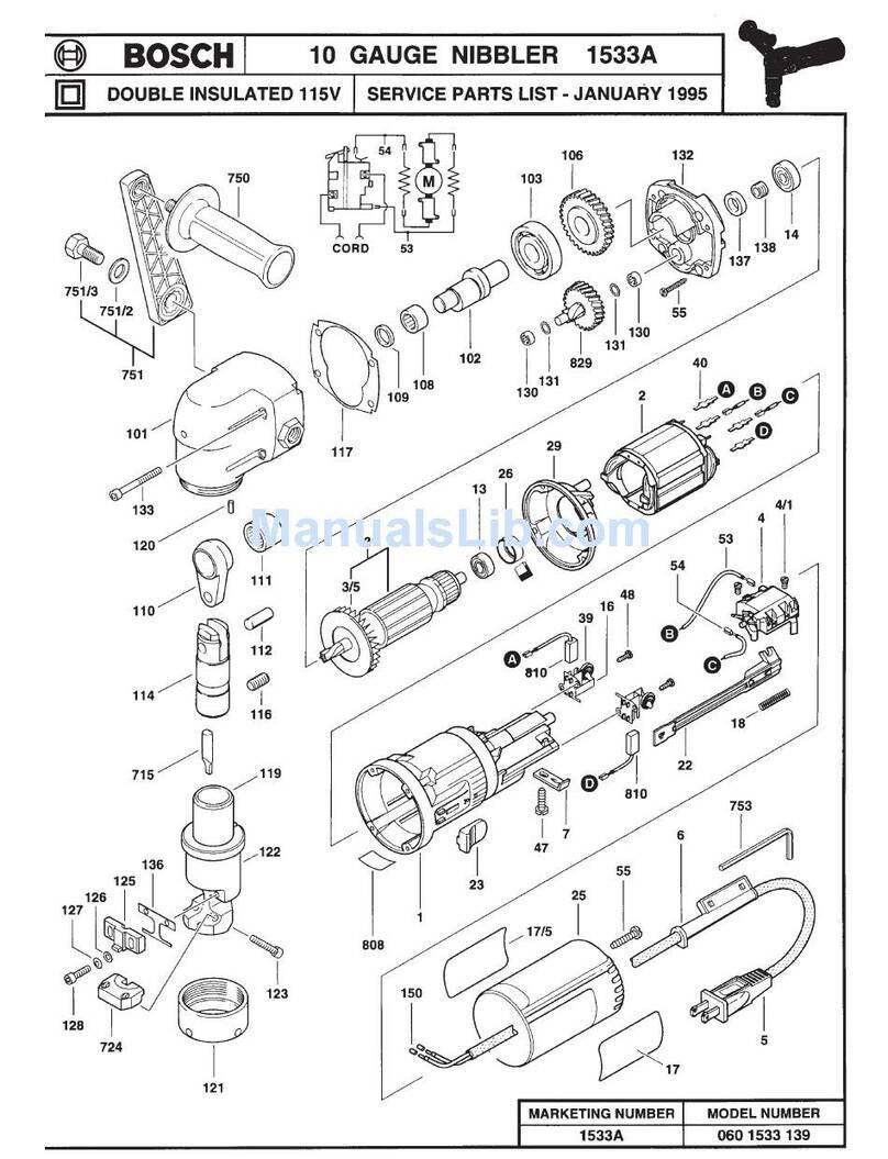 Bosch 1533A - NA 10 Gauge Nibbler User manual