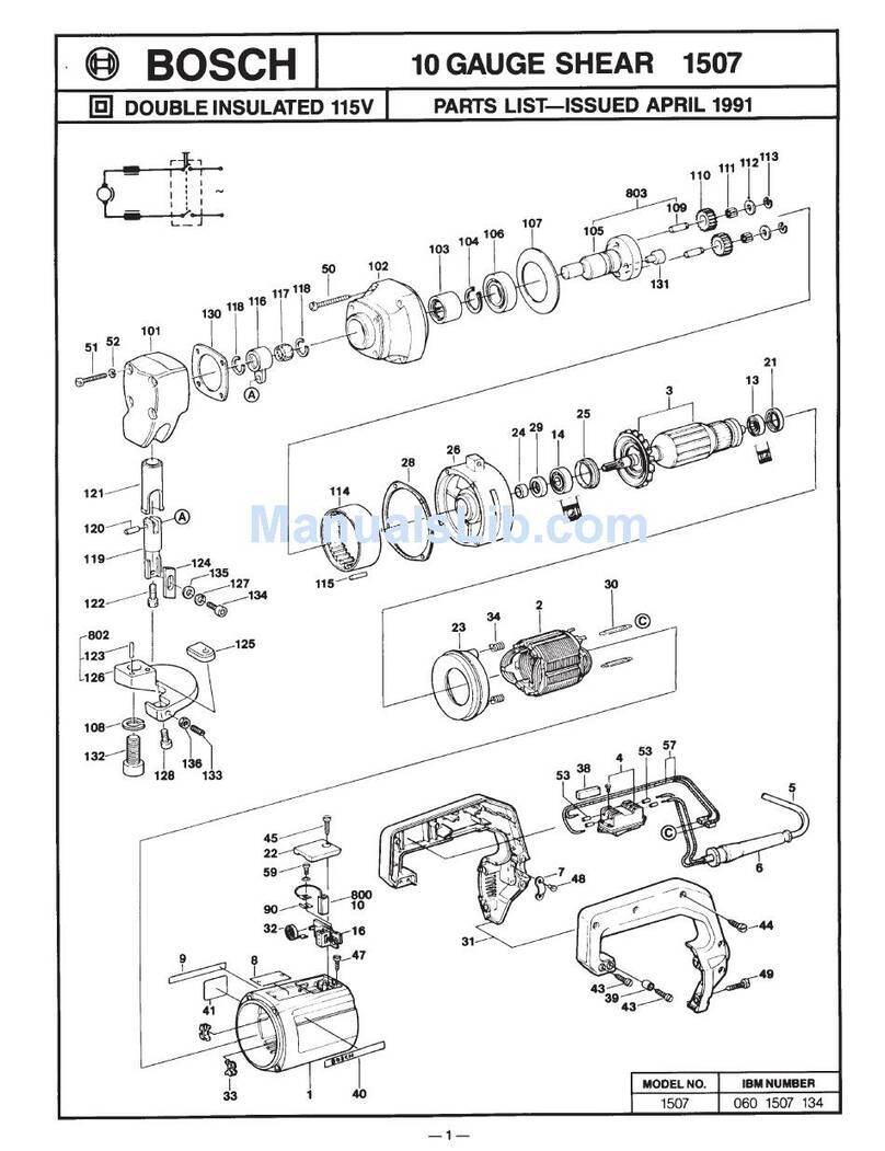 Bosch 1507 - Tool 10 Gauge Unishear Shear parts list