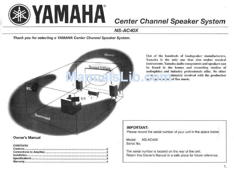 Yamaha NS-AC40X - Hi-Performance Center Channel... owner's manual