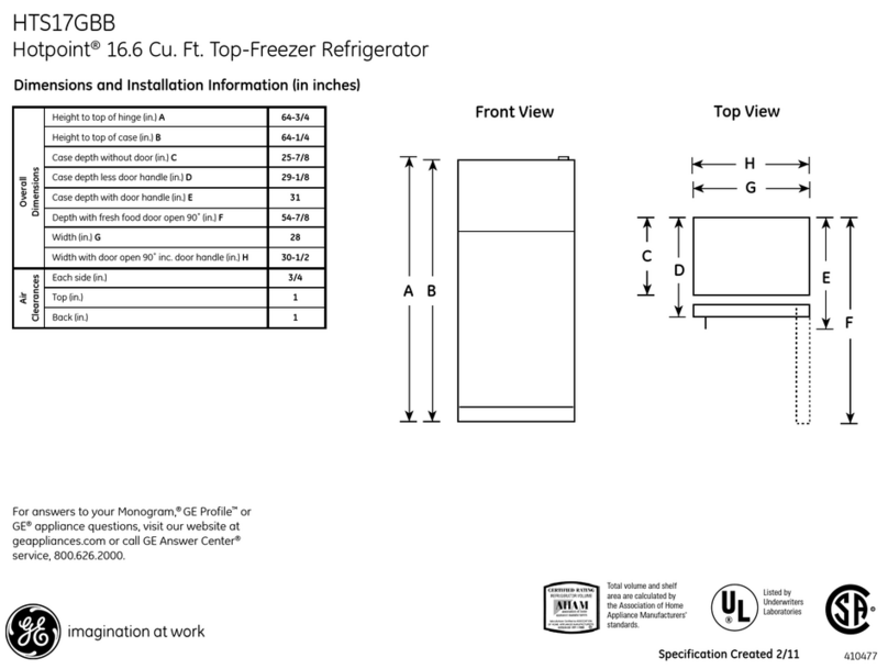 Hotpoint HTS17GBBWW Dimensions and installation information
