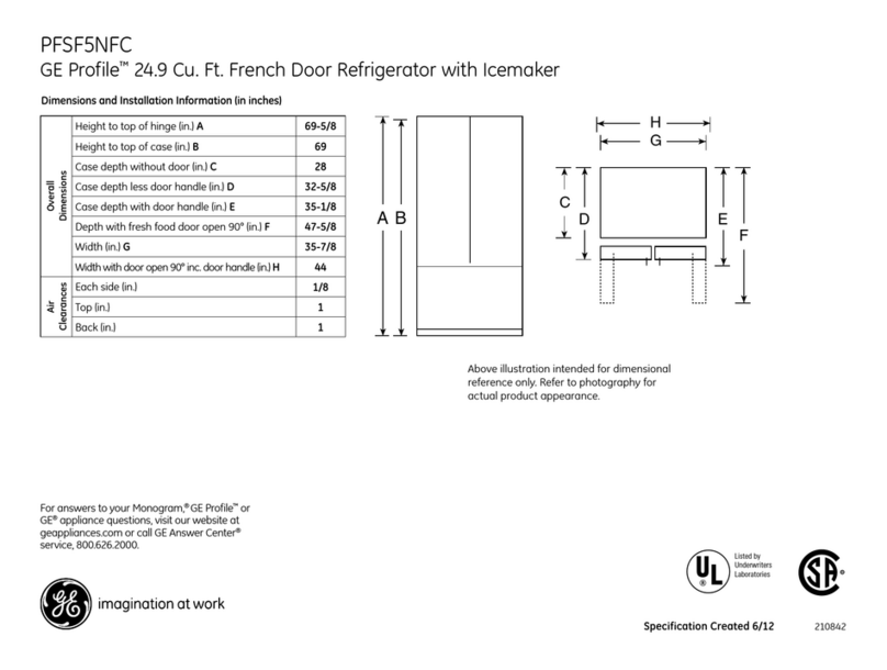 GE Profile PFSF5NFC Profile PFSF5NFCWW Manual