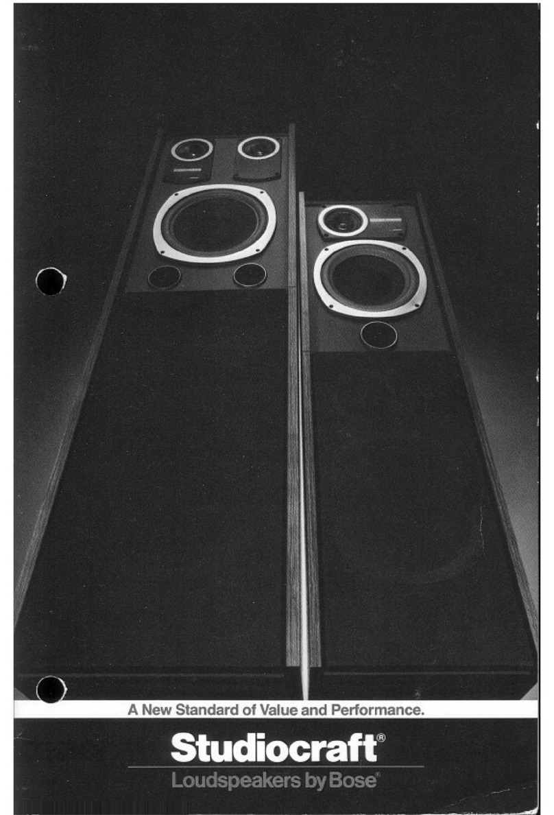 Bose Studiocraft User manual Bose Studiocraft User manual