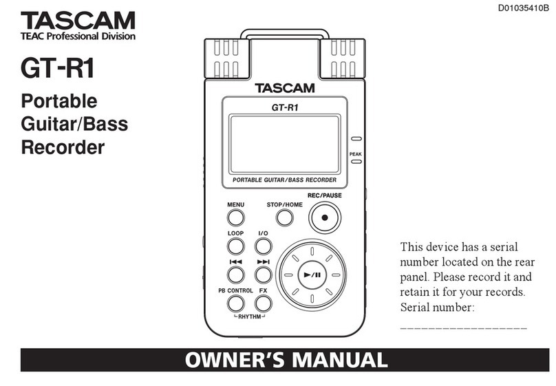 Tascam GT-R1 owner's manual