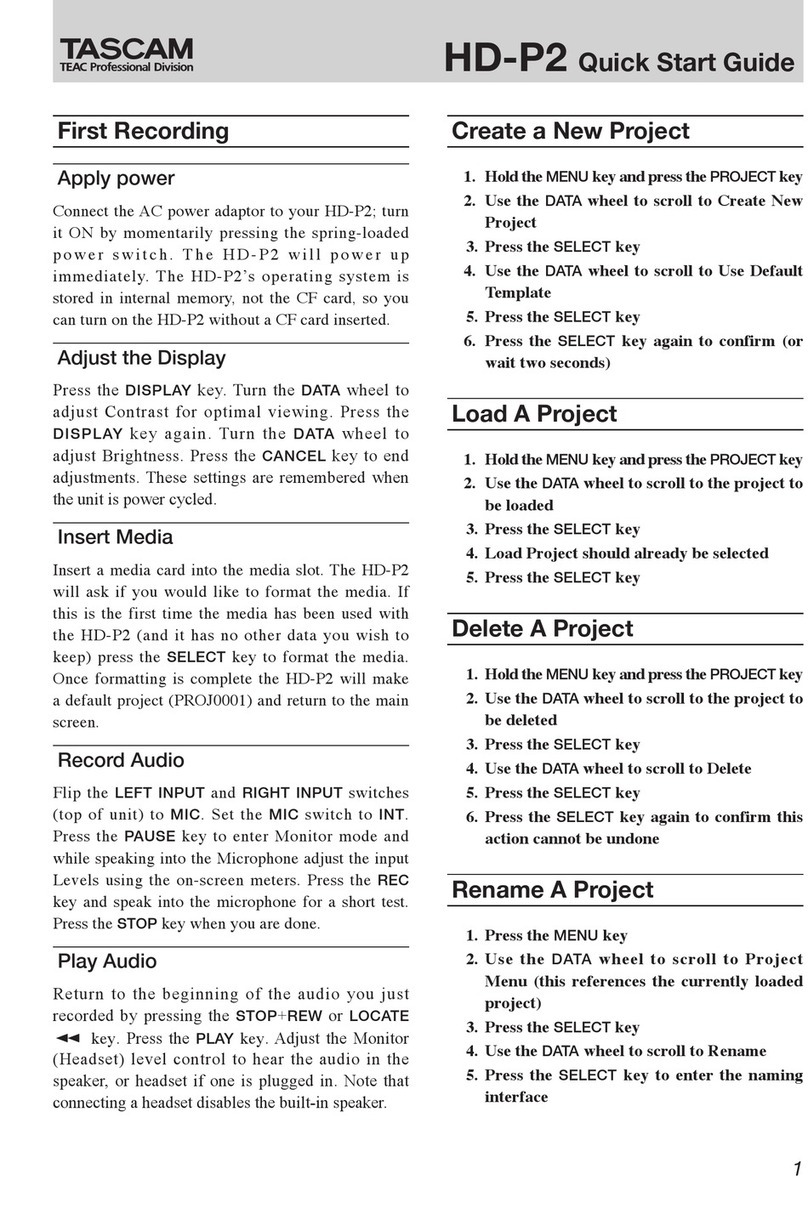 Tascam Frontier HD-P2 User manual