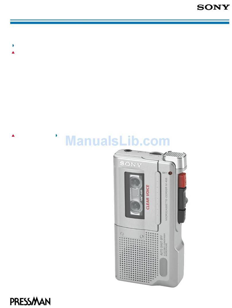 Sony M-455 - Microcassette Recorder User manual