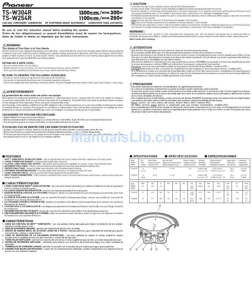 Pioneer TS-W304R User manual