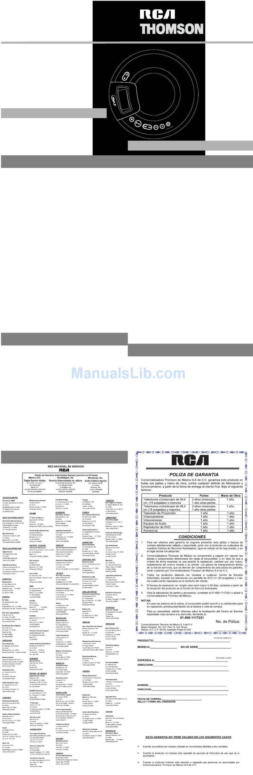 THOMSON RP2621 - Personal MP3/CD Player User manual