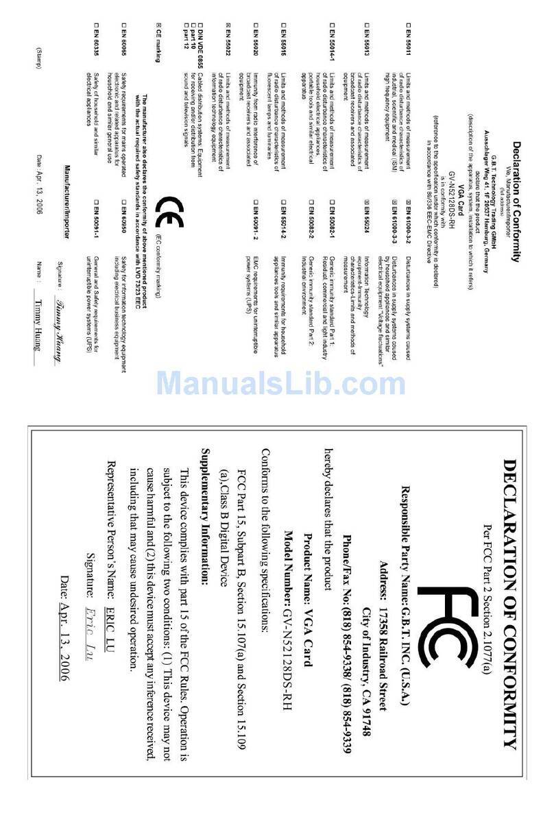 Gigabyte GV-N52128DS-RH User manual