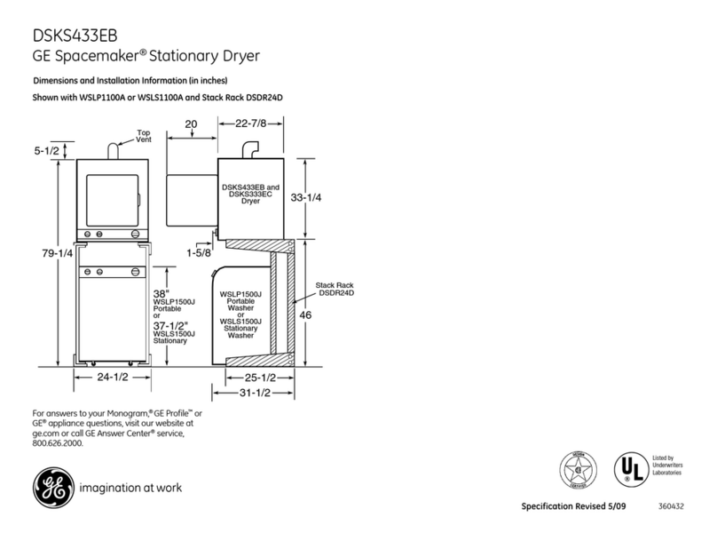 GE Spacemaker DSKS433EBWW Manual
