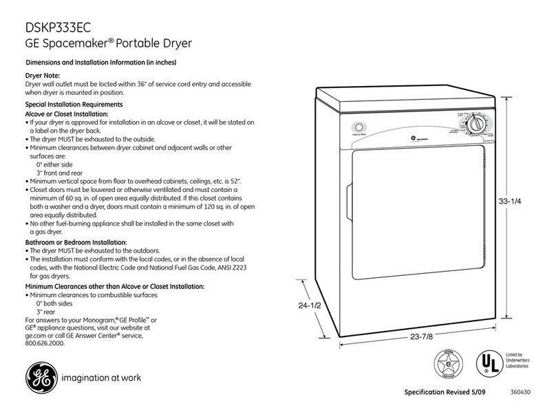 GE Spacemaker DSKP333ECWW Dimensions and installation information GE Spacemaker DSKP333ECWW Dimensions and installation information