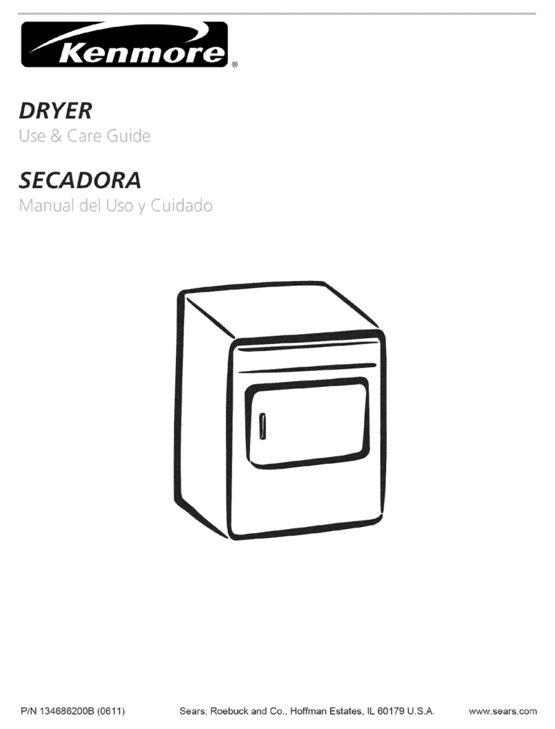 Kenmore 8041 - 5.8 cu. Ft. Capacity Electric Dryer User manual