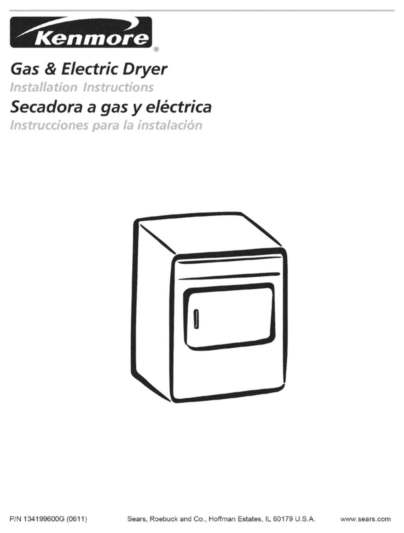 Kenmore 8041 - 5.8 cu. Ft. Capacity Electric Dryer User manual