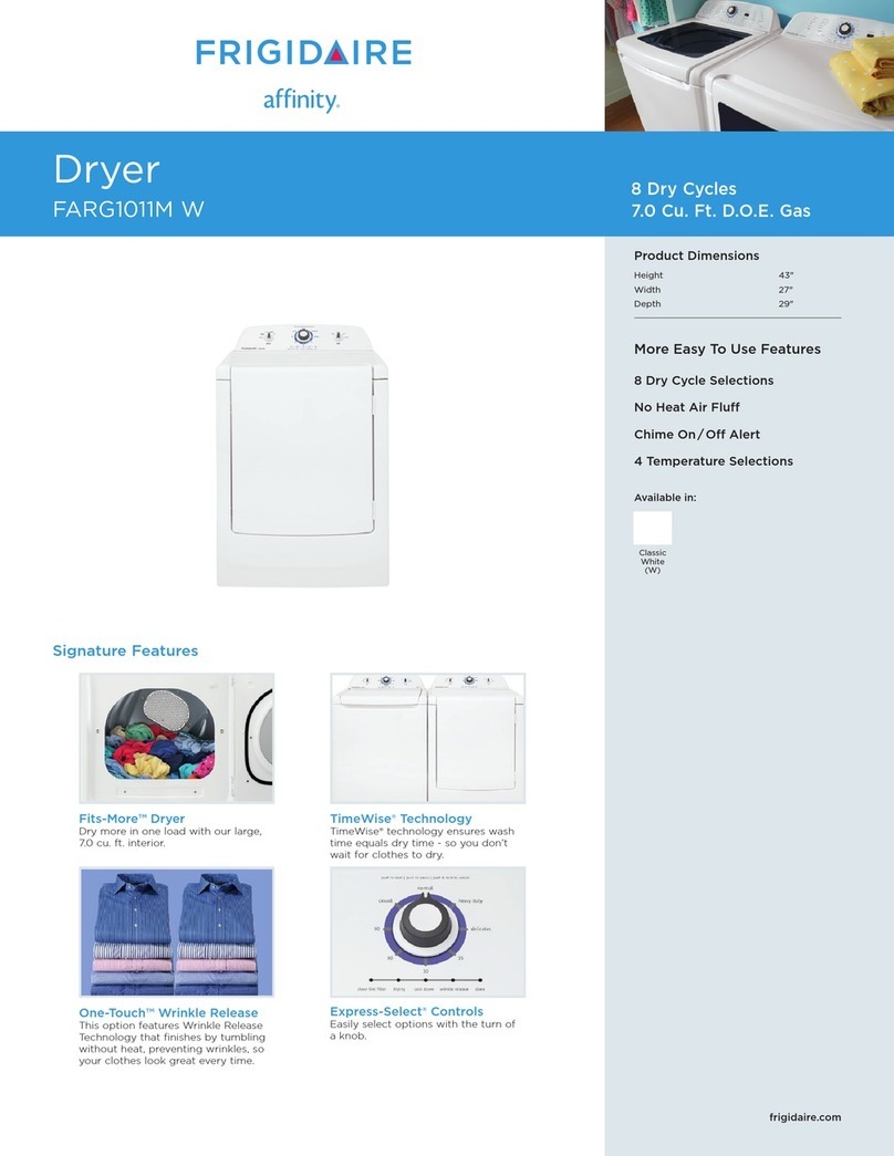 Frigidaire FARG1011MW User manual