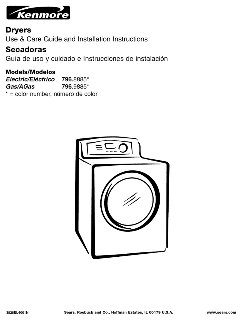 Kenmore 8885 - Rear Control 7.3 cu. Ft. Capacity Electric... Technical manual